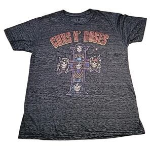 Guns N Roses Cross Graphic T Shirt L Distressed VTG